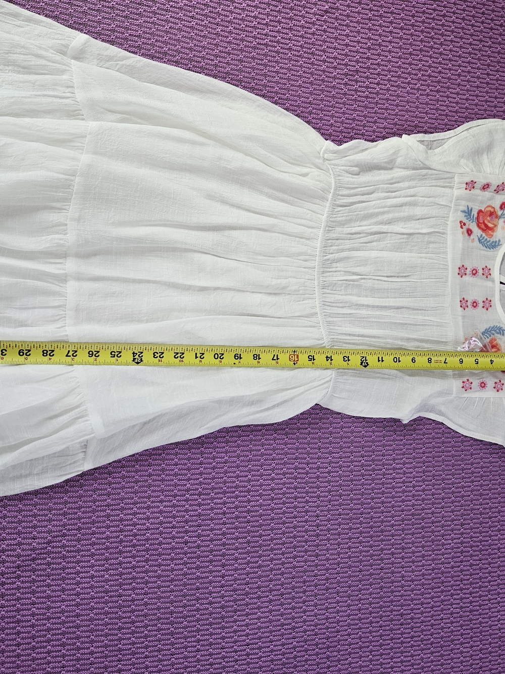 mine White Embroidered Flutter-Sleeve Mini Dress - Picture 6 of 10